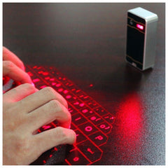 Wireless Laser Keyboard with Bluetooth Connectivity for Mobile and Desktop Devices