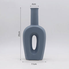 Flower Vase Nordic Ceramic Vase Decoration Home Creative Models Living Room Model Flower Arrangement Geometric Art Decorative
