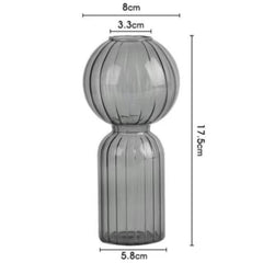 Ins Creative Glass Vase Striped Transparent Glass Vase Table Decorative Ornaments Hydroponic Flower Simple Vase