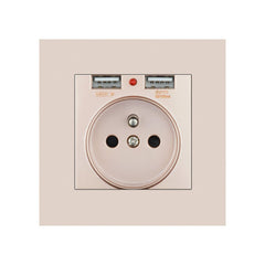 German Type Socket Wall Power Socket With Dual USB