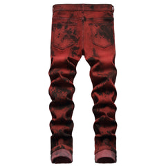Stretch Tie Dyed Red Brick Jeans