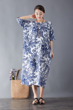 Women's Commoner Literary Retro Plus Size Dress