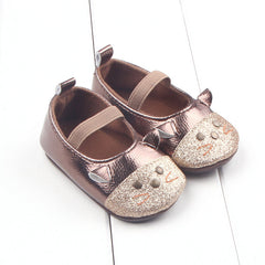 Bright leather little mouse baby shoes