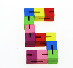 Mini Small Cube String Wooden Building Block Educational Toy