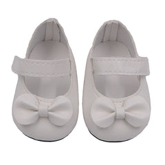 18 Inch American Girl Doll Shoes Solid Color Bow Shoes