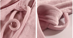 Burgundy island velvet fabric winter unisex flannel robe for men & women