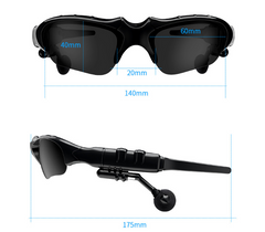 Midnight Black Titan Audio Specs | IPX4 Waterproof Smart Bluetooth 5.0 Sports Sunglasses with Wireless Mic & Open-Ear Audio