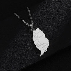 Stylish And Personalized Titanium Steel Smooth Golden Grenada Map