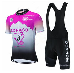 Purple Sportwear for men Short-sleeved Suspender Cycling Suit Suit Mountain Biking suit
