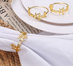 New Metal Letters Napkin Ring Table Decoration