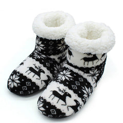 Coral velvet print indoor boots