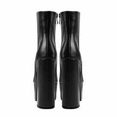 Women's Plus Size Chunky High Heel Ankle Boots