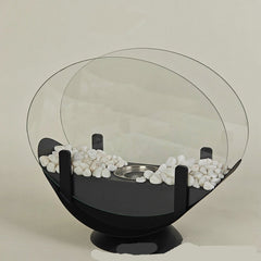 Alcohol Fireplace Lamp Indoor Real Fire Heating Atmosphere Desktop Oval