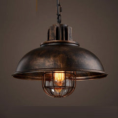 Retro Restaurant Restaurant Dining Table Single-head Iron Pot Cover Lampshade Chandelier