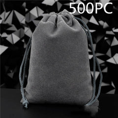 Flannel Drawstring Jewelry Solid Drawstring Pocket