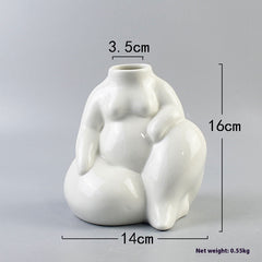 European-style Simple Fat Woman Body Art Ceramic Vase