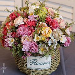 Family Dining Table Wedding Supplies Plastic Peony Bouquet Props