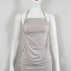 Halter Back Lace-up Bib Type Dress Women