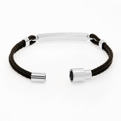 European And American Lettering Men's Leather Bracelet Magnetic Buckle Stainless Steel