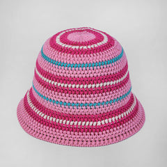 Dopamine Color Foldable Storage Bucket Hat Women's Fashion Color Woven Face Small Bucket Cap