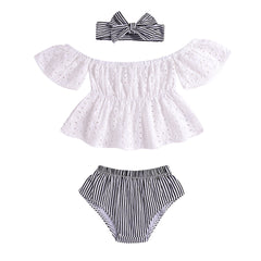 Striped triangle shorts turban