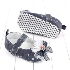 Bow lace non-slip toddler shoes