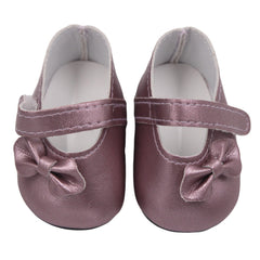 18 Inch American Girl Doll Shoes Solid Color Bow Shoes