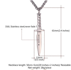 Men's Pendant Trinkets Europe and America Titanium Steel Stainless Steel Necklace Samurai Swords Electroplating Knife Gifts Foreign Trade