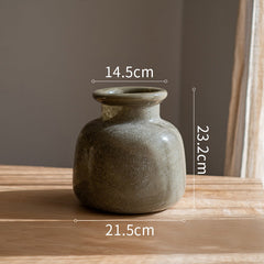 Frosted Matte Light Luxury Glass Large Vase