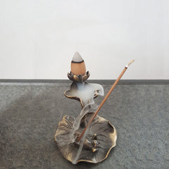 Creative Incense Stick Incense Burner Lotus Leaf Frog Seat