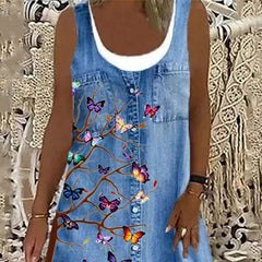 Plus Size Women's Skirt Summer Blue Dress
