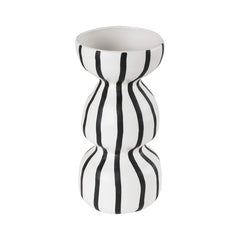 Original Hand-painted Vase Ceramic Black And White Handmade