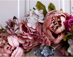 Natural Rattan Ring Peony Wreath Wedding Photography