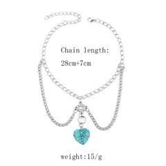 Ins Creative Delicate Turquoise Body Chain Jewelry