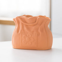 Dehua Frosted Wide Mouth Handbag Ceramic Vase Ornament Simple European Retro