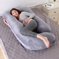 Pillow Lying On The Side With Detachable Crystal Velvet G-shaped Waist Pillow