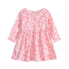 Children's Floral Cotton Long Sleeve Dress