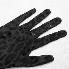 Leopard Print Tube Top Long Sleeve Gloves One Piece