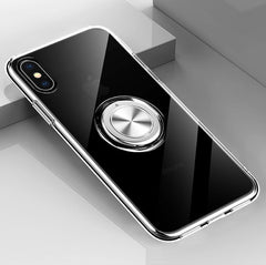 Compatible with Apple, Transparent Magnetic Ring Stand Phone Case For iPhone XR XS Max X XS Adsorption Holder case For iPhone 6 6S Plus 7 8 Plus cover