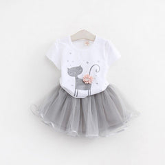 Fashion Girl Cartoon Cute Short Skirt Two-piece Suit