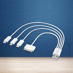 4-in-1 Multi-Function Data Cable for iPhone 6, 6s, 4, 4s & Android Devices - Fast Charging & Data Transfer