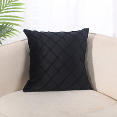 Pure Color Velvet Plaid Pillowcase Home Sofa Bedside Pillow Short Plush Cushion