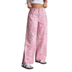 Female Loose Fit Straight Loose Wide Leg Jeans