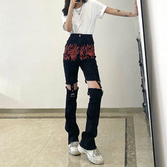 Trendy Hot High-rise Jeans With Stitchable Metal Buckle