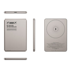 Aluminum Alloy Ultra-thin Double Pop-up Window Creative Magnetic Fast Charging Small Light Power Digital Display Mobile Power Supply
