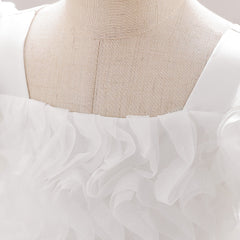 Pleated Puff Sleeve Umbrella Princess Dress