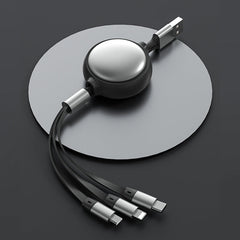 The Data Cable Is Suitable For Apple Android Type-c Three-in-one Silicone Telescopic Charging Cable