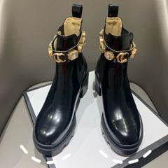 Round Toe Black Wear-resistant Sgs Martin Boots
