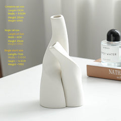 Nordic Creative Ceramic Double Vase Living Room Decoration Dried Flower