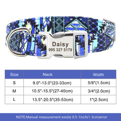Adjustable Nylon Dog Collar Personalized Dogs Cat ID